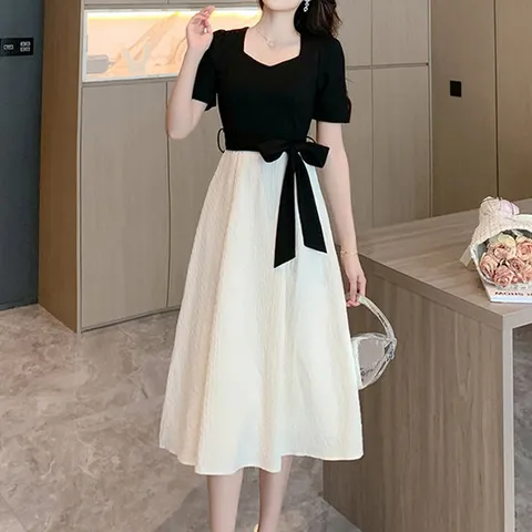 [아리엘스타일]세련된 페미닌룩 블랙엔톤원피스