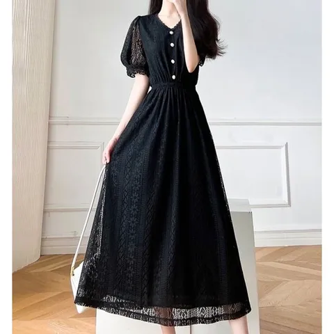 [휴드]엔즈 화이트 레이스 펀칭 원피스