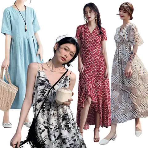 [유니제이] 바캉스룩 원피스/린넨/패턴/레이스/균일가