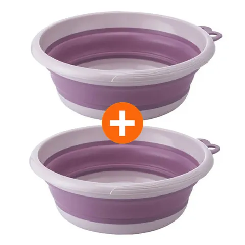 2개세트 공간절약 접이식 다용도 대야 욕실 세수대야 (중)