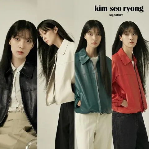 김서룡 시그니처 베지터블 봄버 레더 재킷(여)