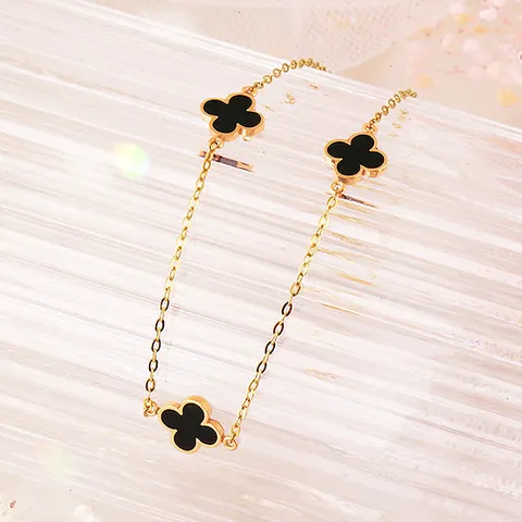 [제메이스] 14K 프렌치 에나멜 크로버 팔찌