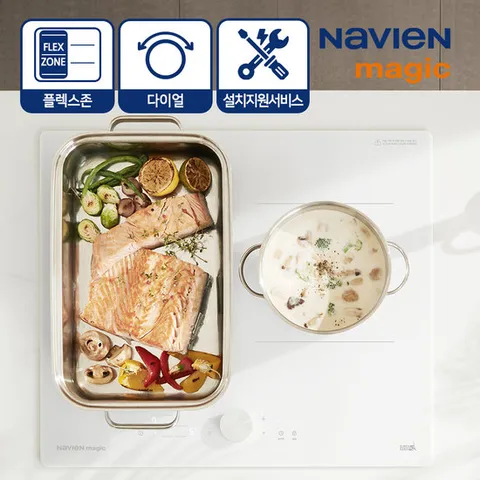나비엔 매직 보더리스 Light 3구 인덕션 ERI-5033AF 화이트 빌트인 슈퍼플렉스존 GS