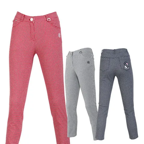 티엔디골프 여성 잔 사각체크 여름 긴바지 APYE8096