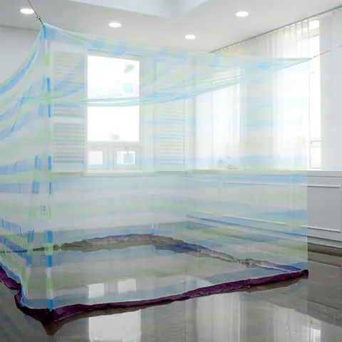 국산 블루 5~6인용 사각모기장 모기장텐트 침대텐트