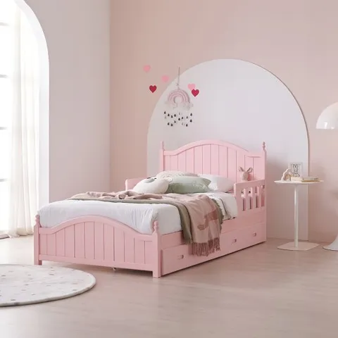 상일리베가구 루이즈 공주 원목 수납 침대 S(본넬매트리스)