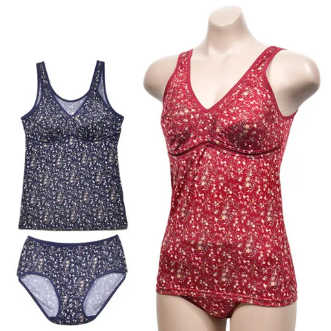 보엠 플라워  노몰드 노와이어 브라런닝 팬티세트