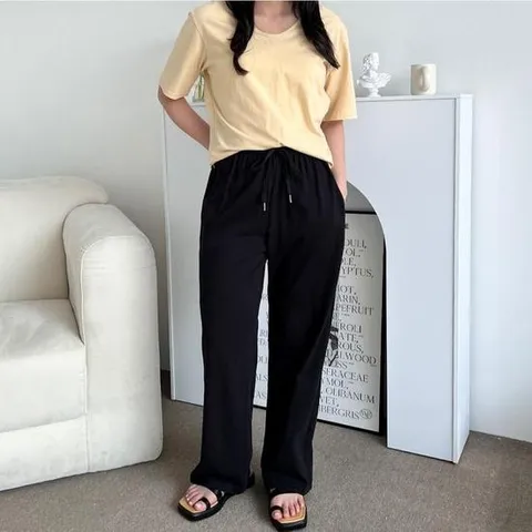 [오노마] ONM 여성 와이드팬츠 밴딩팬츠 긴바지 여름 통바지 20