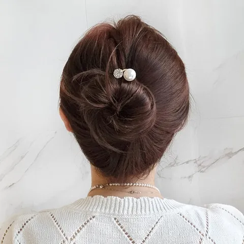 H-1223 심플 진주 보석 스틱 비녀