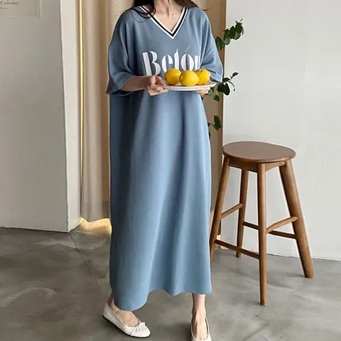 블롱 임산부원피스 빅사이즈 여성 롱원피스 여름 임부복