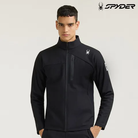 [스파이더] 공용 유로스포츠 플리스 본딩 세트 집업 SPHWCNFT221UBLK