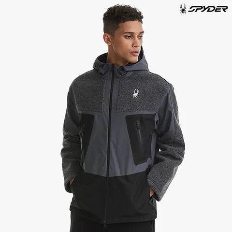 [스파이더] 공용 BEVANS 플리스 배색 집업 자켓 SPGFCNJK331UDGR