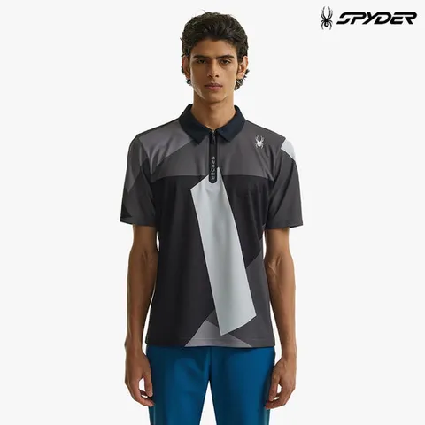 [스파이더] 남성 프로웹 컬러 패턴 폴로 셔츠 SPHMCNTS241MPBK