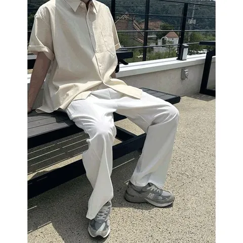 머시따 / 린넨 원턱 프리미엄 와이드 밴딩팬츠