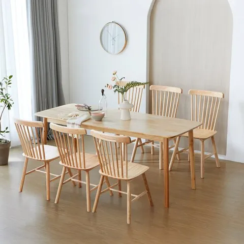 베스트리빙 아슬란 토토 6인(1800) 원목 테이블 식탁 세트/의자 6개