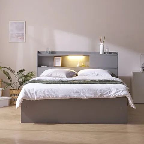 상일리베가구 러버 LED 슬라이딩 빅수납 침대+독립 세트 SS