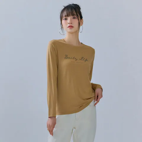 여성 레터링 베이직 티셔츠-CEZG5151B0X