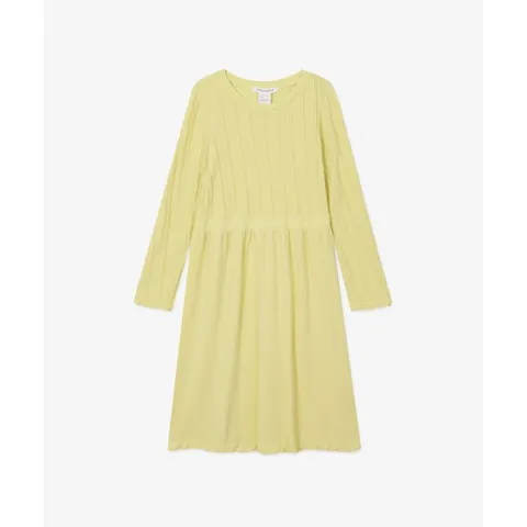 [세컨스킨]키즈 모달 케이블조직 롱슬리브 드레스(7-9세)_FD2200