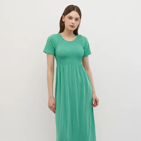 [세컨스킨]모달 스마킹 하프슬리브 롱드레스 SD2300