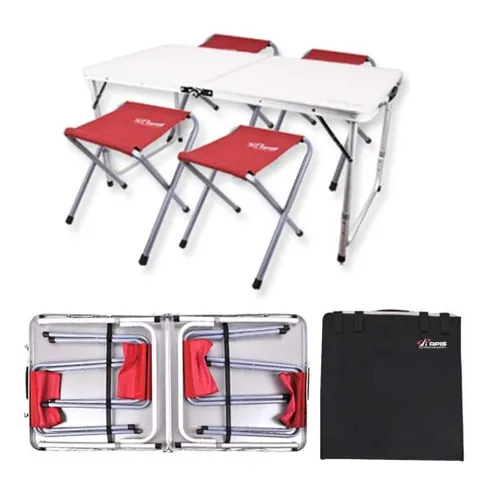 테이블 의자 4개 세트 여행 간이 야외 식탁 패키지
