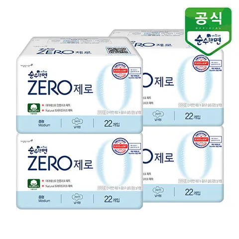 순수한면 생리대 제로 중형 22P x 4팩