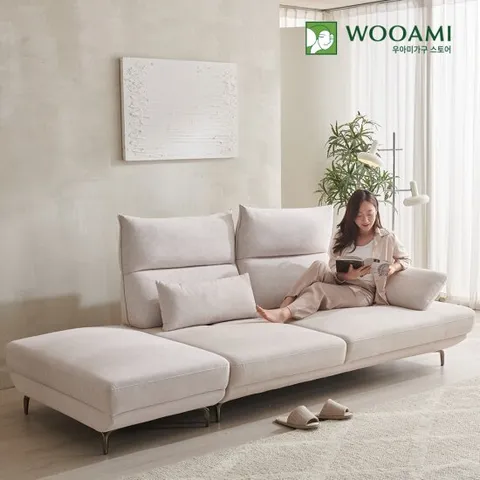 [리퍼]우아미가구 코넬 3인 갤럭시원단 코브라 스윙 소파 +스툴 2color