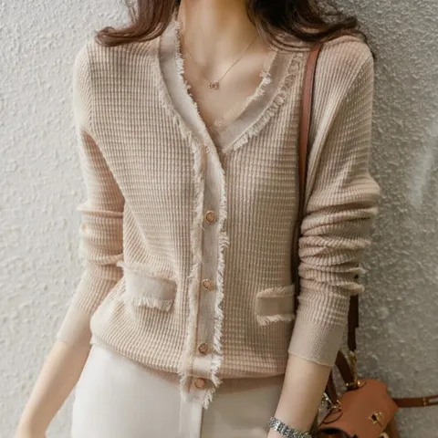 웬디 / 봄가을 고급 여성 분위기 트위드가디건 NT12