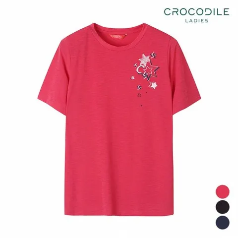 [크로커다일레이디] 별포인트라운드티셔츠_CLAFTS901
