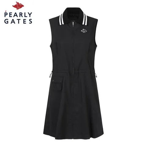 [파리게이츠] 여성 니트 카라 슬리브리스 원피스