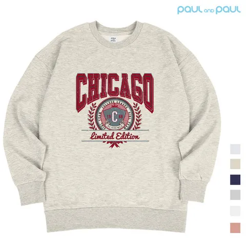 [폴앤폴] CHICAGO 오버핏 남여공용 맨투맨