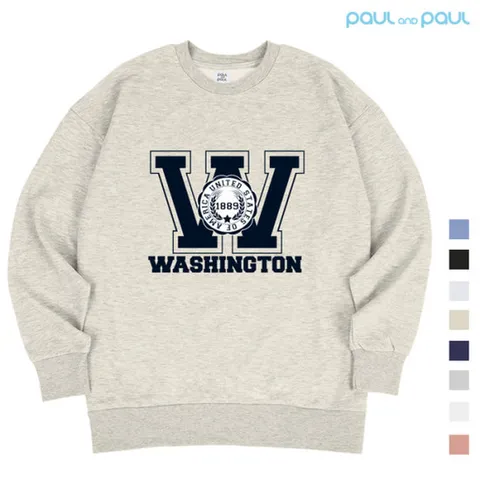 [폴앤폴][폴앤폴] WASHINGTON 오버핏 남여공용 맨투맨