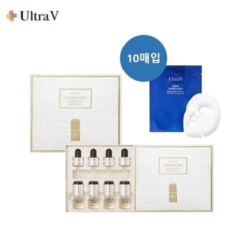 이데베논 시그니쳐 앰플 8병용량 + 아쿠아샤인 마스크팩 10장