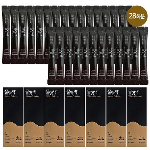 [프라움]씨드비 물염색 비건 새치 염색약 와인 브라운 28회분(4