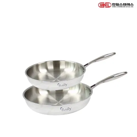 한일스텐레스 베일리 인덕션 통5중 304스텐 후라이팬세트 2종H 후24+후28