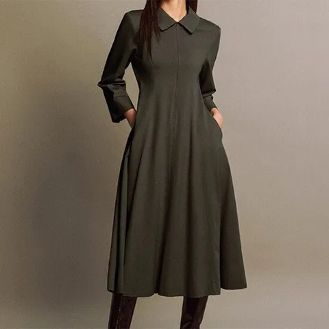 텐션 롱 원피스 A라인