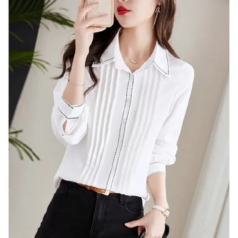 [플로렌]화이트 심플 블라우스