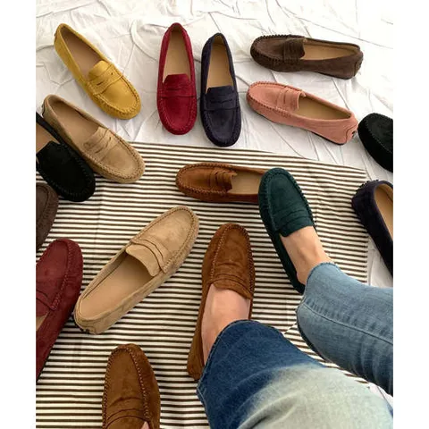 RJ-az501 여성 베이직 스웨이드 드라이빙 플랫슈즈