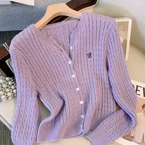 [바바라옷장]238110 -  이니셜 케이블 니트 가디건/고퀄리티/데