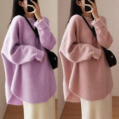 [잇백잇슈] 심플루즈핏니트스웨터 예쁜컬러감 데일리