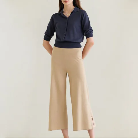 [더핸드메이드]워셔블 썸머 니트팬츠 _V