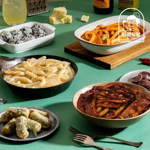[아빠식당] 롱 밀떡 5분컷 떡볶이 3팩(크림/짜장/국물)