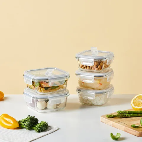 [모던하우스] 스팀홀 유리밀폐용기 5P세트 320ml×3 520ml×2