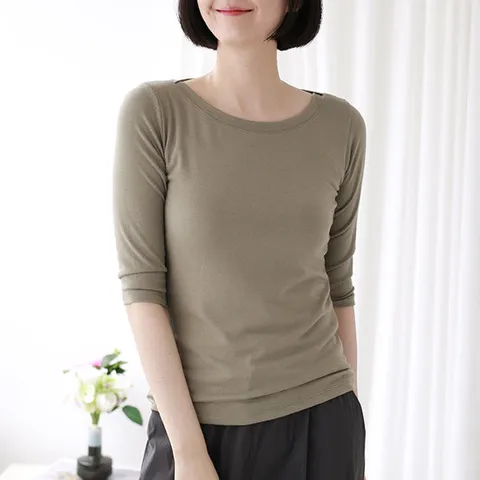 [웬디즈갤러리]레이니 보트넥 7부 티셔츠 KTS101