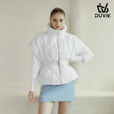 듀빅 여성 퀄팅 케이프 거위털 패딩점퍼 DD4WWB581WH