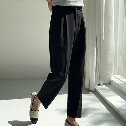 [시크폭스] [여우슬랙스]로얄핀턱 세미배기슬랙스