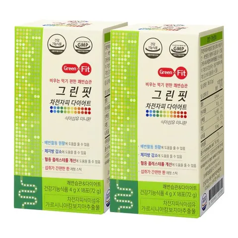 그린핏 차전자피 다이어트 2box 먹기 편한 쾌변습관 , 식이섬유환
