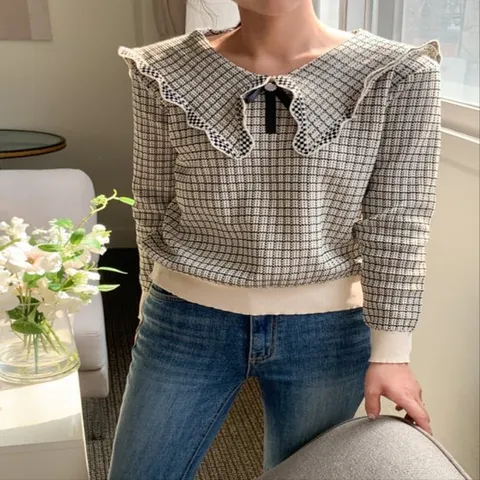 [미라클세븐][M7] 여자 탱크 롱슬리브 포인트 리본 세라 니트