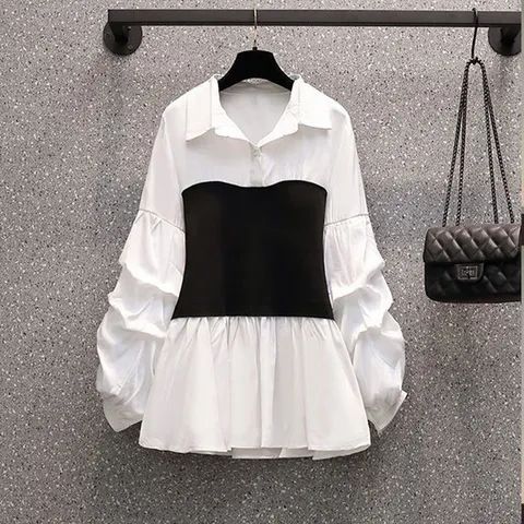 [아리엘스타일]페미닌 포인트룩 라뷔레이어드블라우스