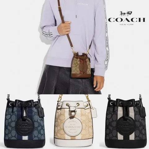 코치 COACH C8322 OS ST 여자 가방 미니 댐시 패치 버킷 토트 크로스백
