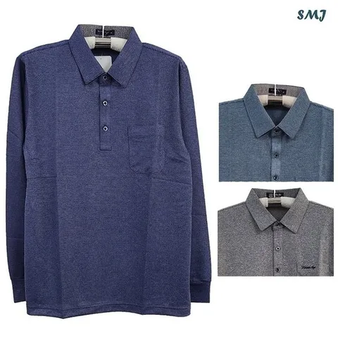 [에스엠진]SMJ1753 남자 긴팔 티셔츠 중년 남성 카라티 봄 가을